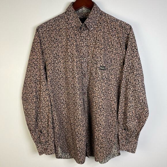 Diesel Mens S Long Sleeve Button Down Shirt Floral All Over Print Cotton - Picture 1 of 7